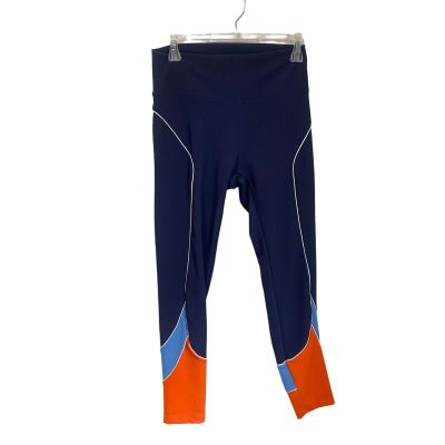 Wilo The Label Sports Track Pants In Navy and Orange Combo Ankle Length Sz L